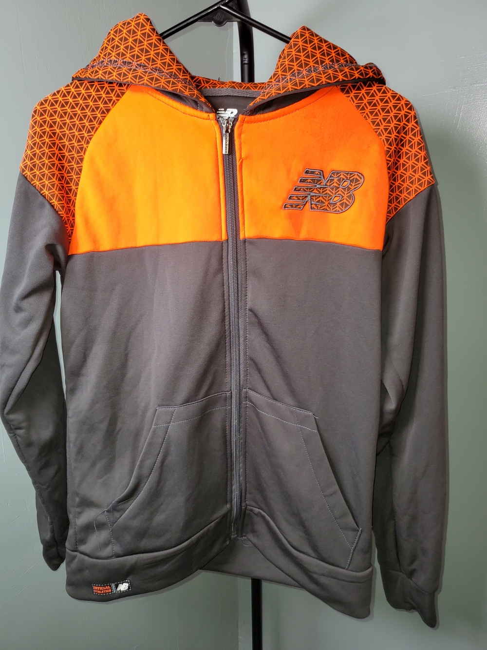 New Balance Orange & Gray Hooded Zip Sweatshirt